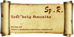 Székely Ruszalka névjegykártya